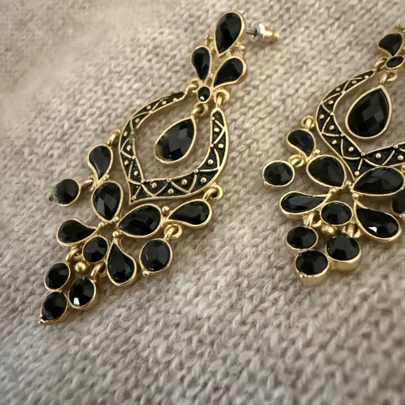 NWT ~ BAUBLEBAR Black Enamel Chandelier Earrings - Picture 4 of 7